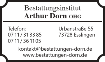 Bestattungsinstitut
Arthur Dorn OHG in Esslingen
