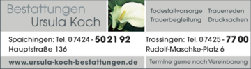 Bestattungen
Ursula Koch in Trossingen