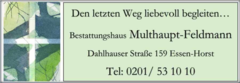 Bestattungen Multhaupt-Feldmann
Inh. Thorsten Lelgemann in Essen